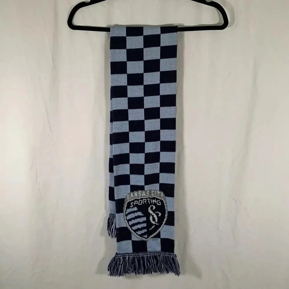 Sporting KC Scarf unisex One Size 50" Blue Plaid Neck Cover Ruffneck - Picture 1 of 6